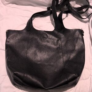 Elegant Black Leather Tote Bag